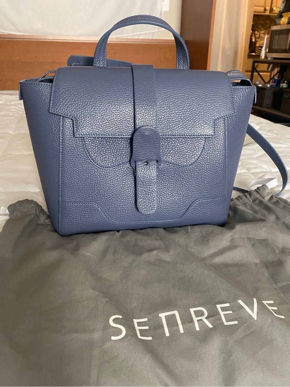 SENREVe MAESTRA Pebbled Leather Backpack Crossbody Satchel Bag